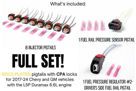 L5P 6.6 Duramax Injector, Pressure, Regulator GOLD Plated UPGRADE KIT 2017-24 GM